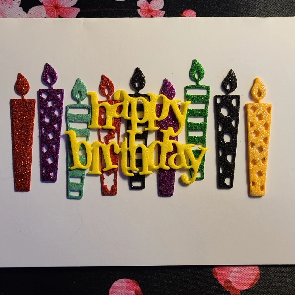 3D glittery Candle Birthday Card